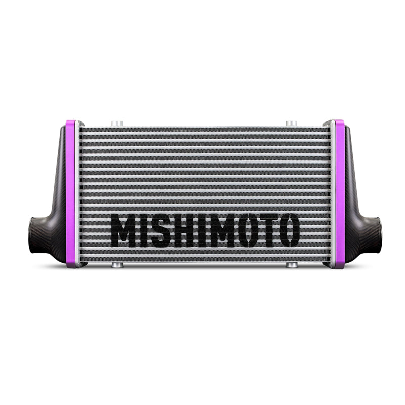 Mishimoto Universal Carbon Fiber Intercooler - Matte Tanks - 525mm Black Core - S-Flow - R V-Band - DTX Performance