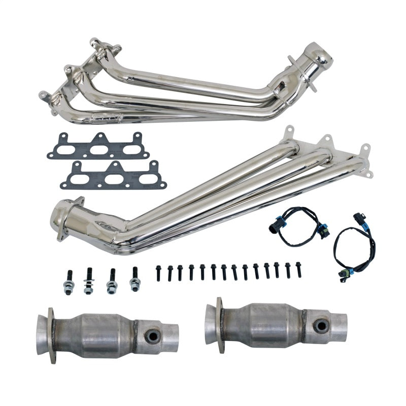 BBK 10-11 Camaro V6 Long Tube Exhaust Headers With Converters - 1-5/8 Chrome - DTX Performance