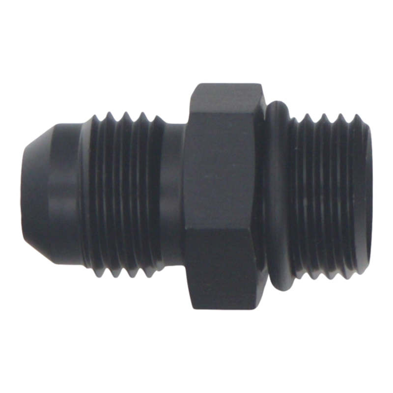 DeatschWerks 6AN ORB Male to 6AN Male Flare Adapter (Incl O-Ring) - Anodized Matte Black - DTX Performance