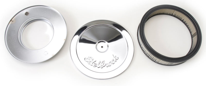 Edelbrock Air Cleaner Pro-Flo Series Round Steel Top Paper Element 10In Dia X 3 5In Chrome - DTX Performance