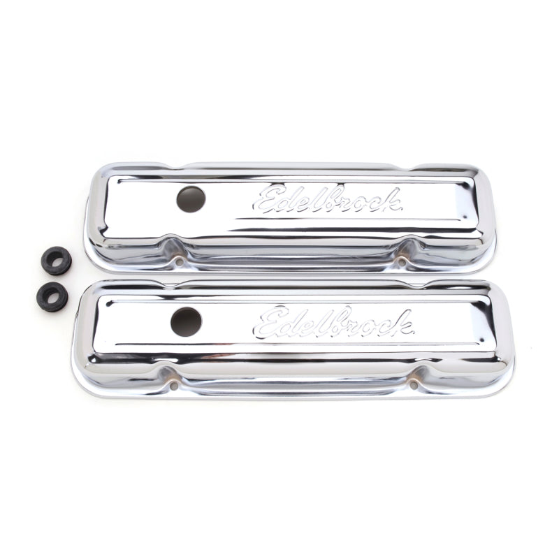 Edelbrock Valve Cover Signature Series Pontiac 1962-1979 301-455 CI V8 Low Chrome - DTX Performance