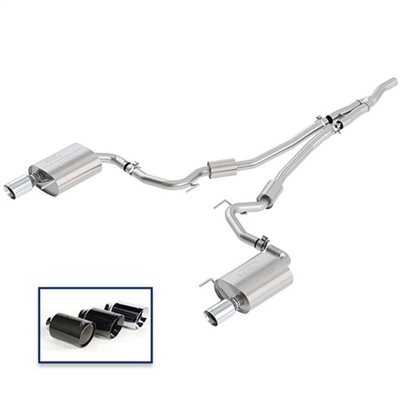 Ford Racing 2018 Mustang 2.3L Ecoboost Cat-Back Sport Exhaust System w/Chrome Tips - DTX Performance