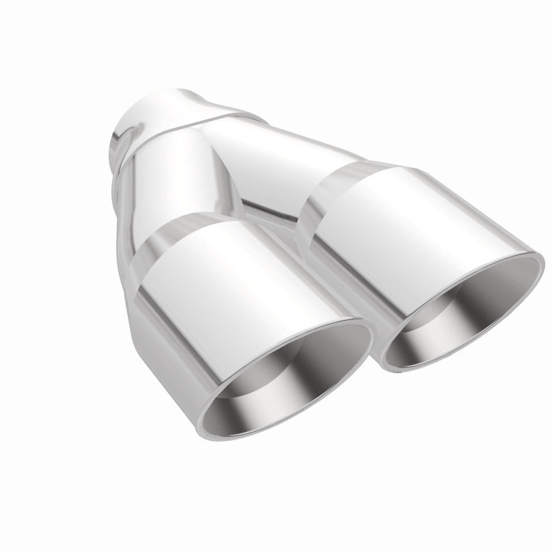 MagnaFlow Double Wall 3in Dual Round Polished Tip 2.25in Inlet - DTX Performance