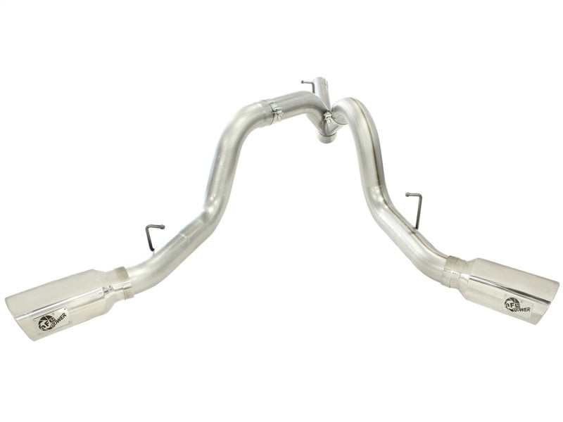 aFe MachForce XP Exhaust 4inch DP-Back All SS 2011-14 GM Diesel Trucks V8-6.6L LML Polished - DTX Performance