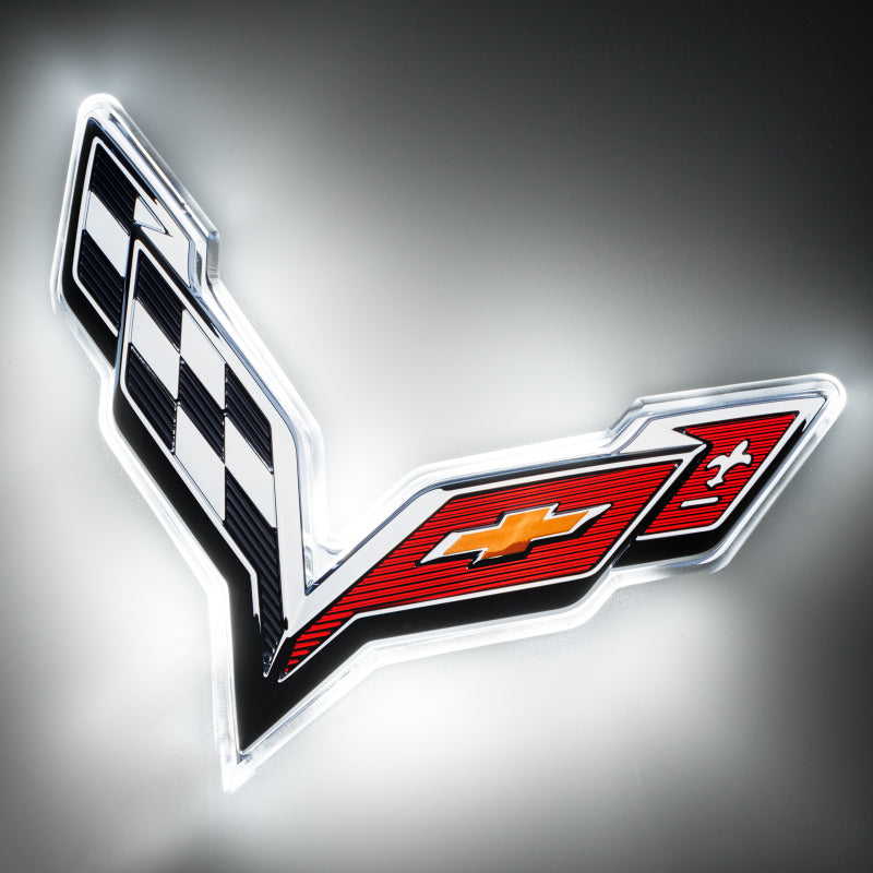 Oracle Corvette C7 Rear Illuminated Emblem - White - DTX Performance