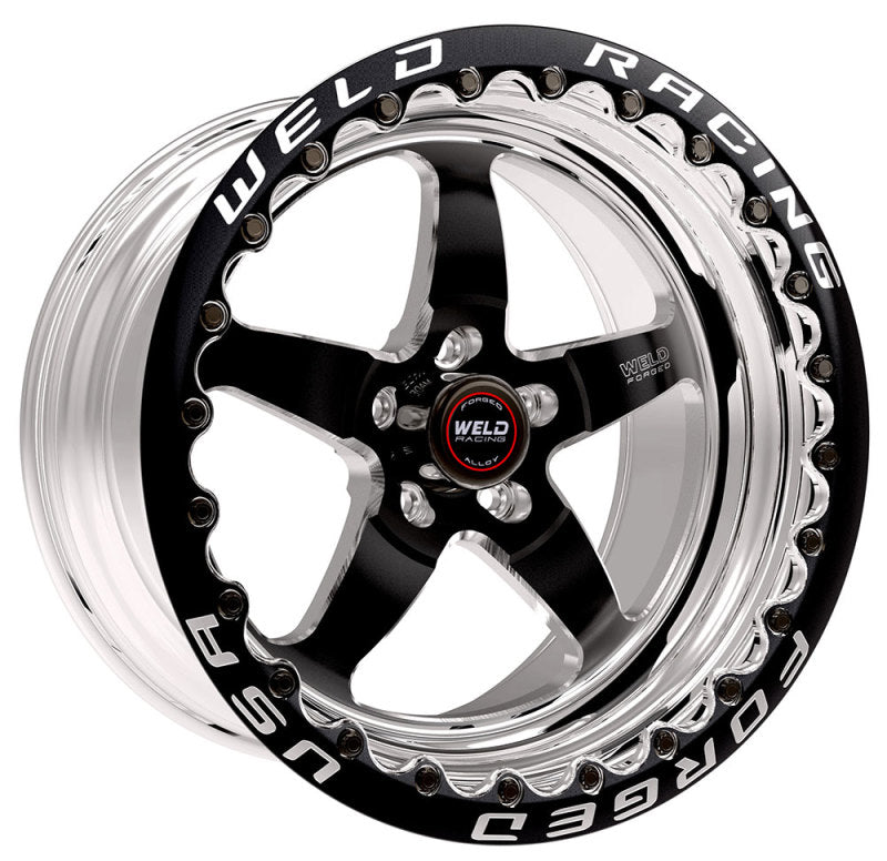 Weld S71 17x12 / 5x4.75 BP / 4.8in. BS Black Wheel (Medium Pad) - Black Single Beadlock MT - DTX Performance