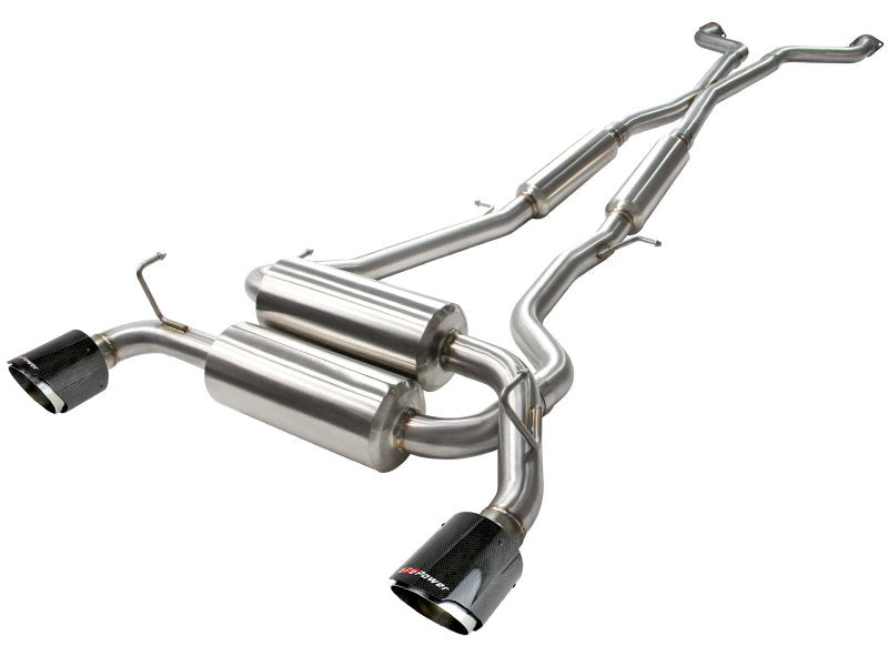 aFe Takeda 2-1/2in 304SS Cat-Back Exhaust Infiniti G37 08-13/Q60 14-15 V6-3.7 w/ Carbon Fiber Tips - DTX Performance