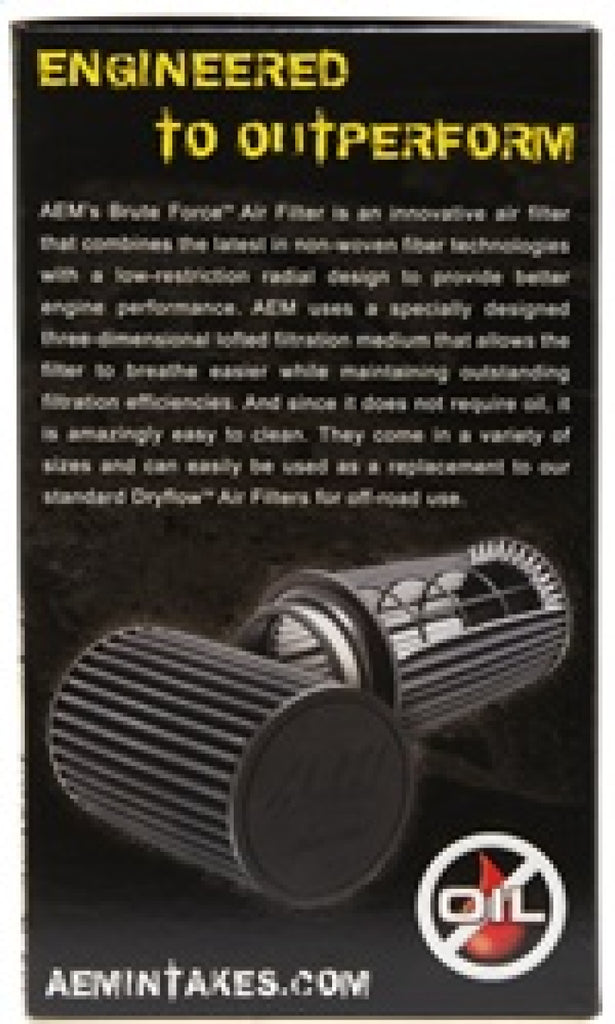 AEM Dryflow 3.5in. X 7in. Round Tapered Air Filter - DTX Performance