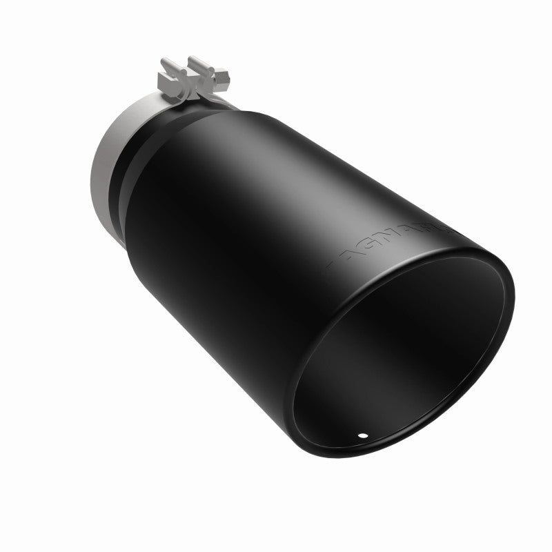 MagnaFlow Tip Stainless Black Coated Single Wall Round Single Outlet 6in Dia 5in Inlet 13in L - DTX Performance