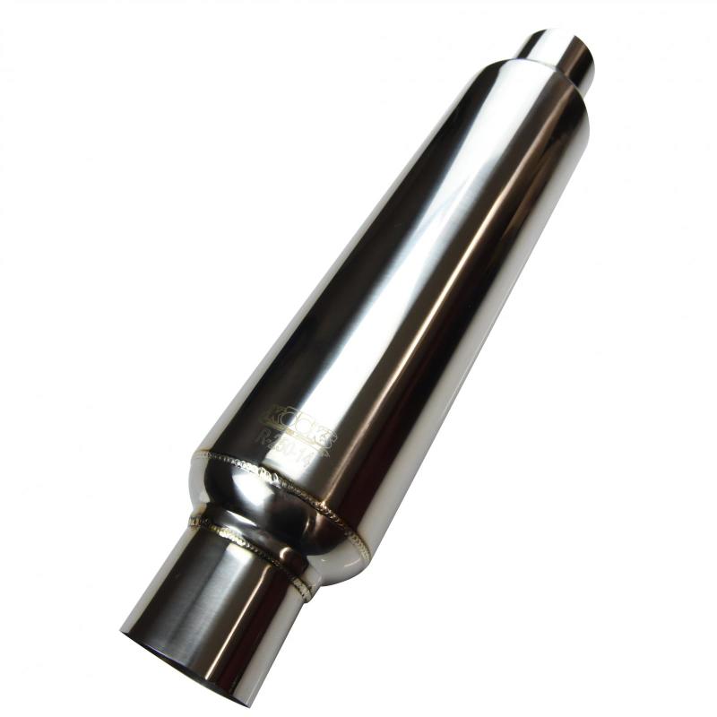 Kooks Universal 2 1/2in Round Muffler 14in Long. Pol SS - DTX Performance