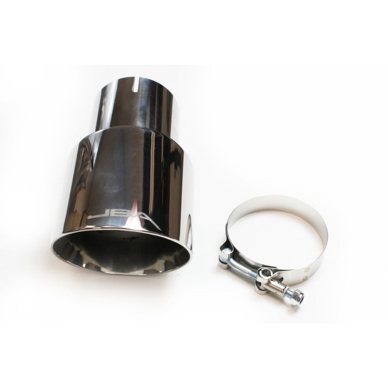 JBA 3in x 4in x 7-1/4in Double Wall Polished Chrome Tip - Clamp On - DTX Performance