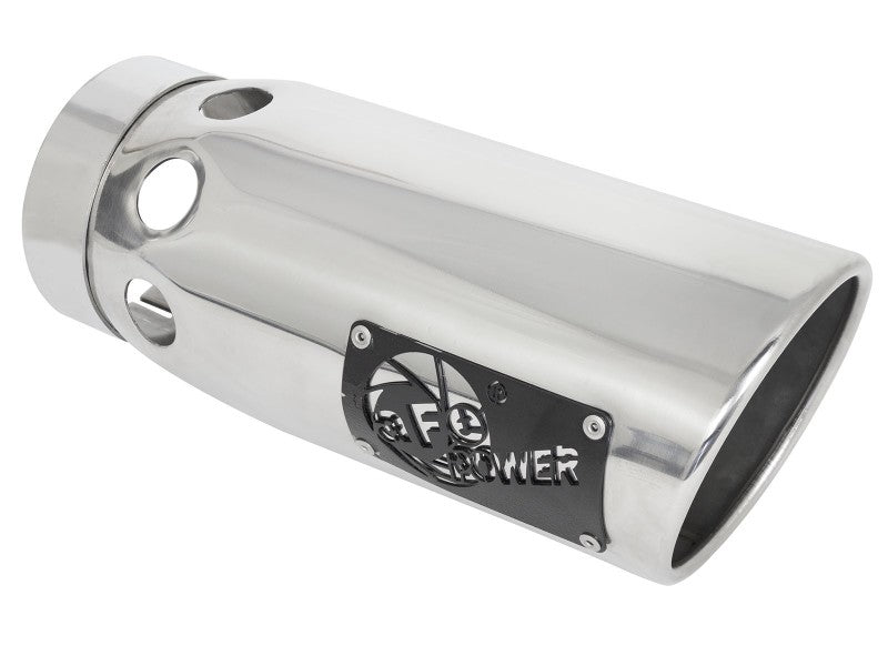 aFe Large Bore-HD 5 IN 409 SS DPF-Back Exhaust System w/Polished Tip 20-21 GM Truck V8-6.6L - DTX Performance