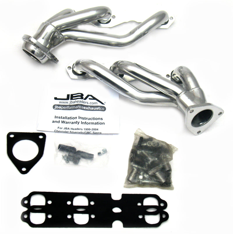 JBA 03-13 GM Truck 4.3L V6 1-1/2in Primary Silver Ctd Cat4Ward Header - DTX Performance