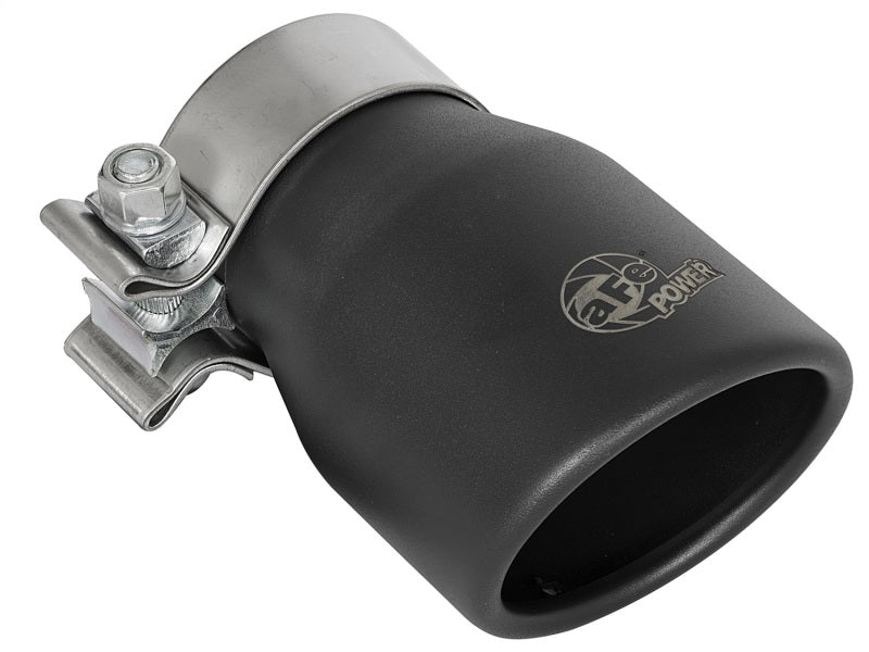 aFe MACH Force-XP 409 SS Single Wall Universal Clamp On Exhaust Tip - Black - DTX Performance