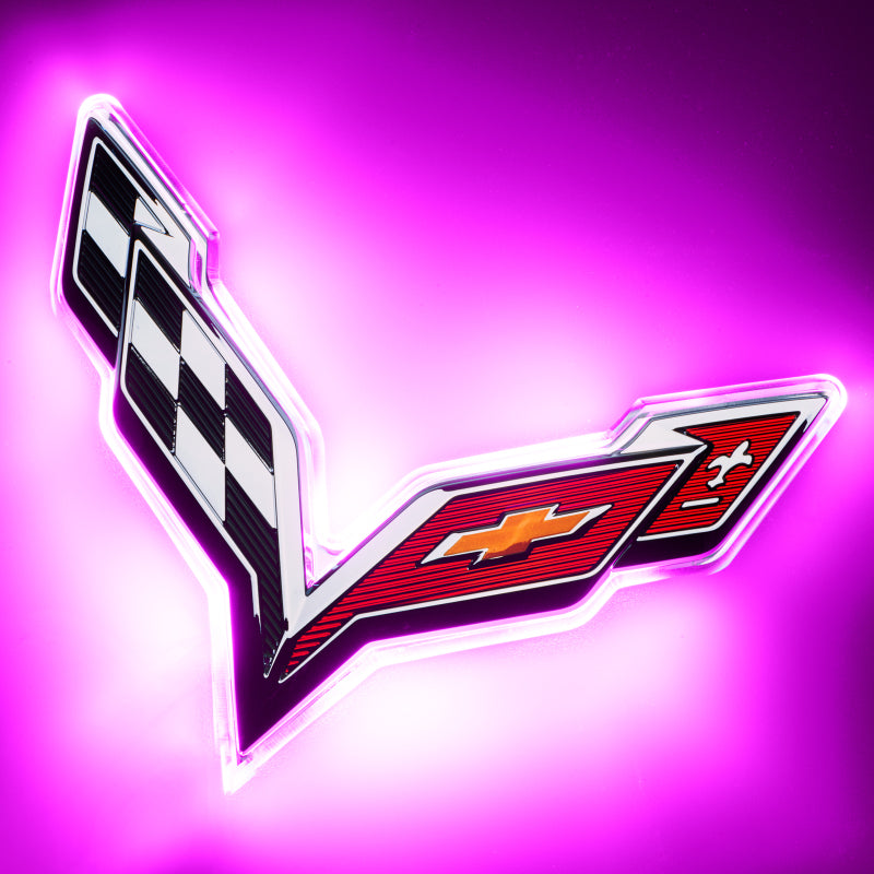 Oracle Corvette C7 Rear Illuminated Emblem - Pink - DTX Performance