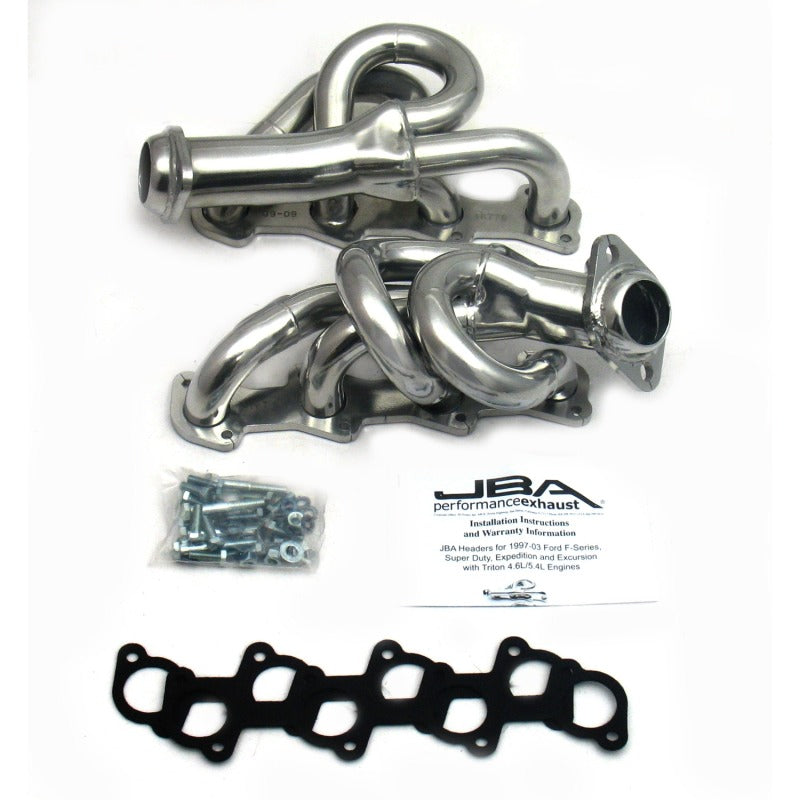 JBA 97-03 Ford F-150 4.6L 2V 1-1/2in Primary Silver Ctd Cat4Ward Header - DTX Performance