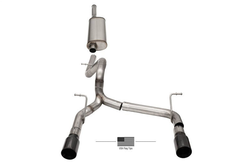 Corsa 18-21 Jeep Wrangler JLU 3.6L 2.75in Sport Cat-Back Exhaust w/ Black Tips - DTX Performance