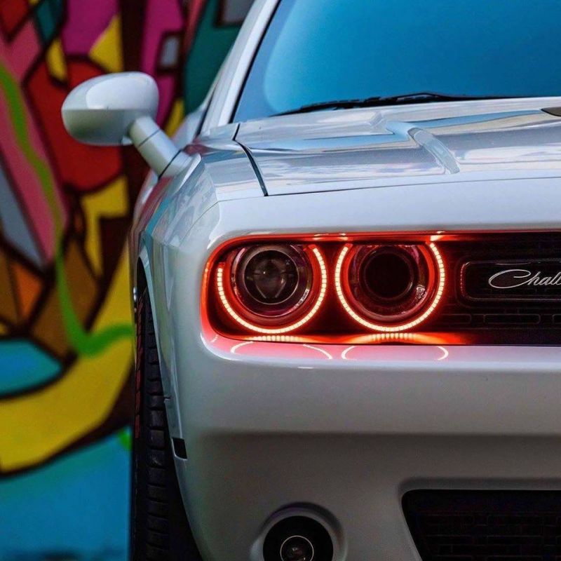 Oracle 15-21 Dodge Challenger LED Waterproof Halo Kit - Red - DTX Performance