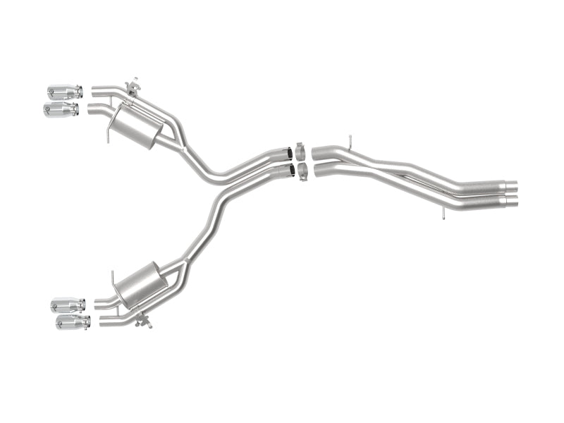 aFe 18-20 Audi RS5 Coupe MACH Force-Xp 3in to 2.5in 304 SS Axle-Back Exhaust System-Quad Polish Tips - DTX Performance