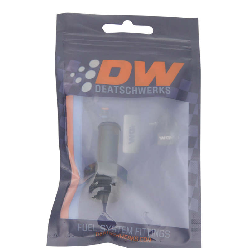 DeatschWerks 8AN ORB Male to 1/2in Male Barb Fitting (Incl O-Ring) - Anodized Matte Black - DTX Performance