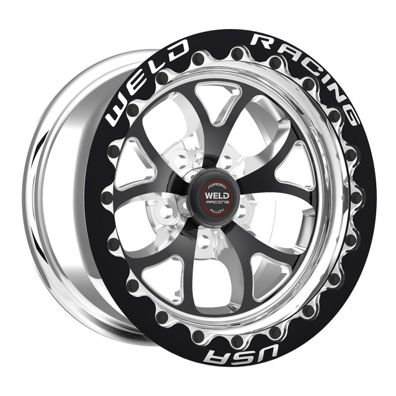 Weld S76 15x12.33 / 5x4.5 BP / 5.5in. BS Black Wheel (Medium Pad) - Black Single Beadlock MT - DTX Performance