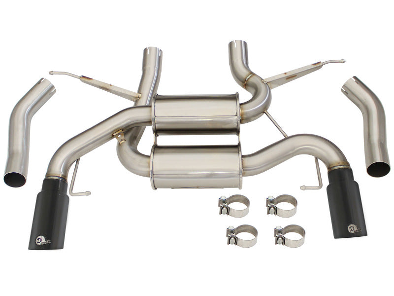 aFe MACHForce XP 2.5in Axle Back Stainless Exhaust w/ Black Tips 07-13 BMW 335i 3.0L L6 (E90/92) N55 - DTX Performance