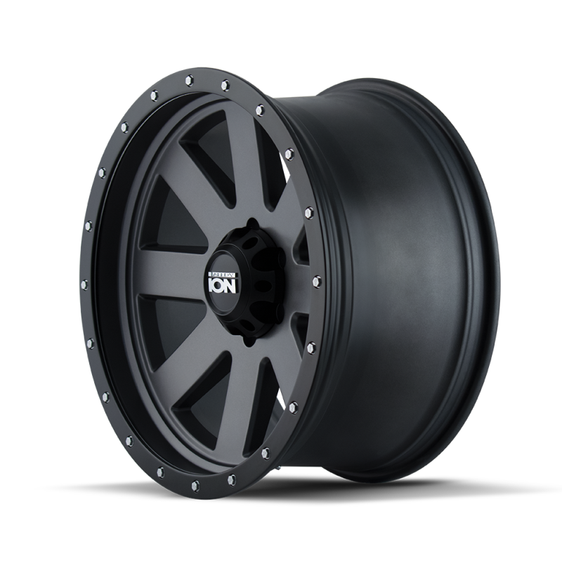 ION Type 134 18x9 / 6x139.7 BP / 0mm Offset / 106mm Hub Matte Gunmetal/Black Beadlock Wheel - DTX Performance