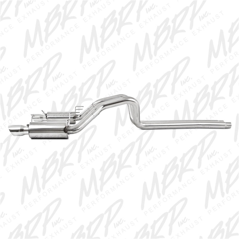 MBRP 11-14 Ford Mustang GT 5.0L Dual Split Rear Street Version T409 3in Cat Back Exhaust System - DTX Performance