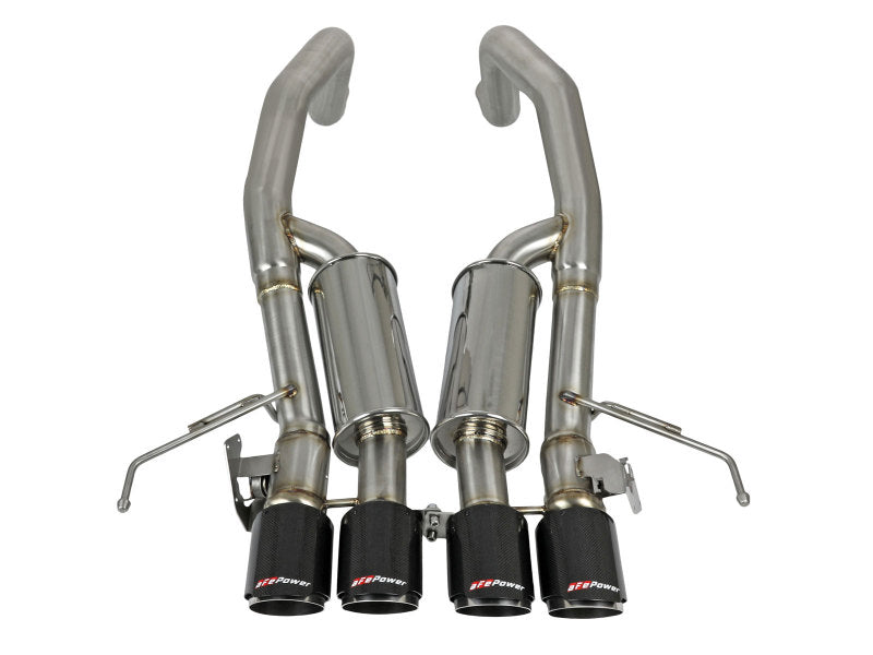 aFe MACHForce XP Axle Back 304SS Exhaust w/ Carbon Fiber Tips 15-19 Chevy Corvette Z06 - DTX Performance