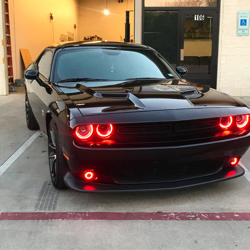 Oracle 15-21 Dodge Challenger Waterproof LED Fog Light Halo Kit - ColorSHIFT - DTX Performance