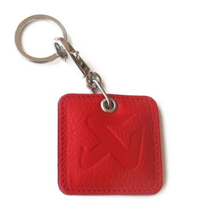 Akrapovic Square Leather Keychain - red - DTX Performance