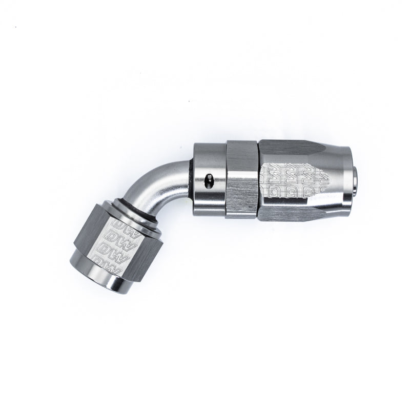 DeatschWerks 6AN Female Flare Swivel 60-Degree Hose End CPE Anodized DW Titanium - DTX Performance