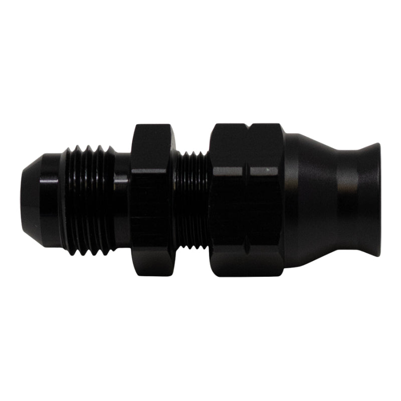 DeatschWerks 6AN Male Flare to 5/16in Hardline Compression Adapter - Anodized Matte Black - DTX Performance