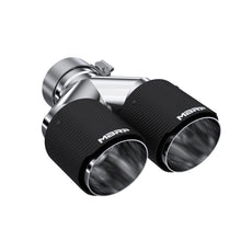 Load image into Gallery viewer, MBRP 3in ID / Dual 4in OD Out Staggered L 9.37in / R 9.87in Dual Wall Carbon Fiber Univ Exhaust Tip - DTX Performance