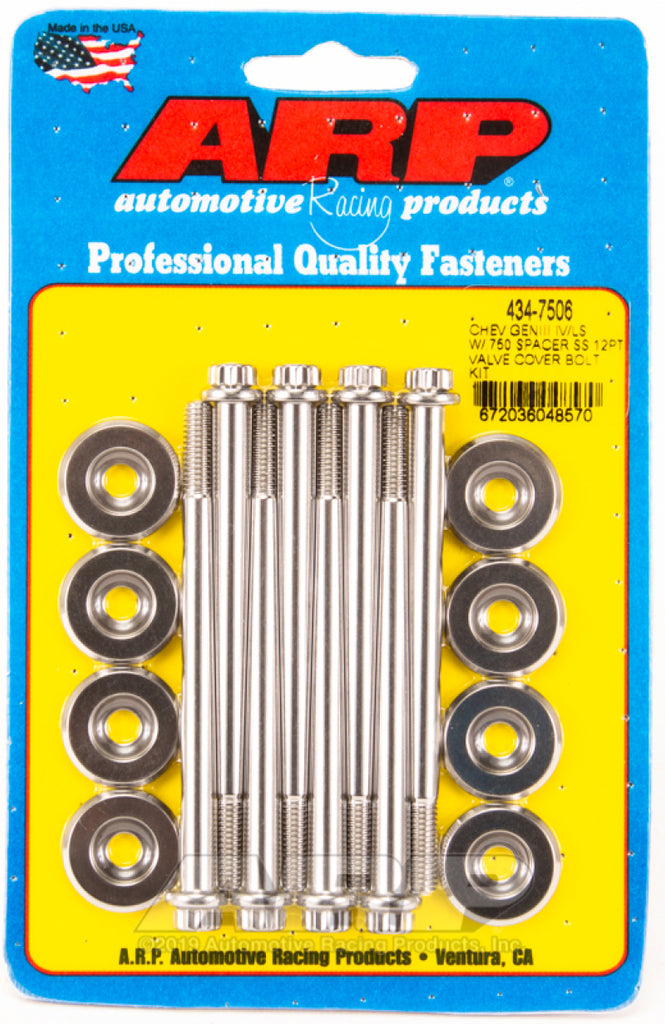 ARP Small Block Chevy GENIII/IV LS Series .750 Spacer 12pt Valve Cover Bolt Kit - Stainless Steel - DTX Performance