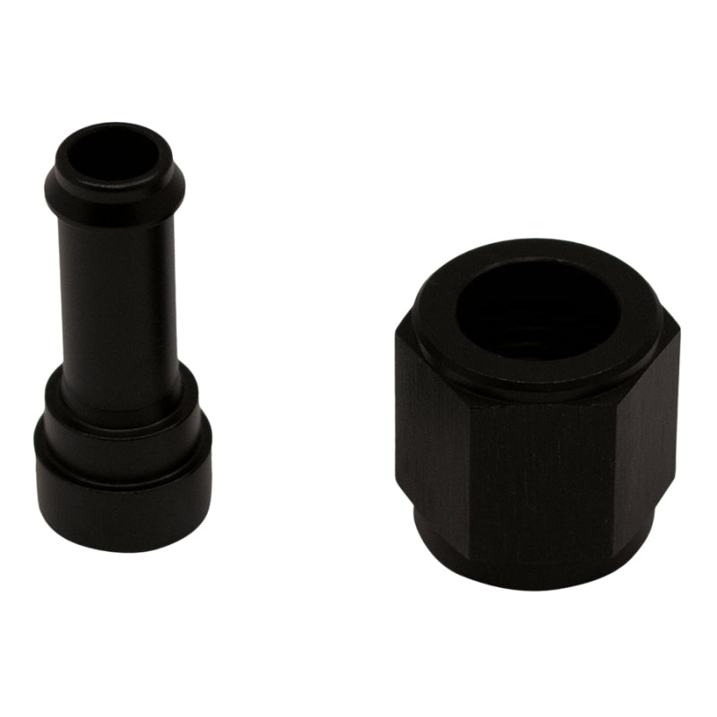 DeatschWerks 6AN Female Flare Swivel to 5/16in Single Hose Barb - Anodized Matte Black - DTX Performance