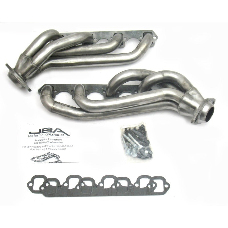 JBA 65-73 Ford Mustang 260-302 SBF w/GT40-P Heads 1-5/8in Primary Raw 409SS Mid Length Header - DTX Performance