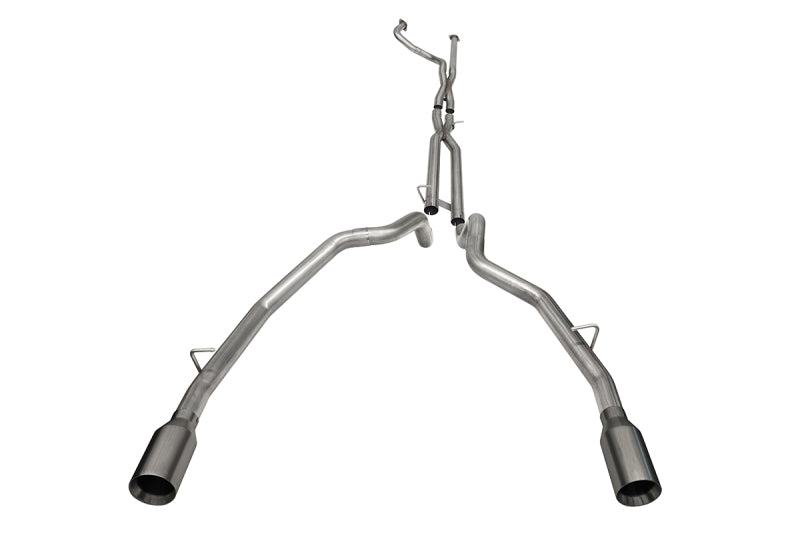 Corsa 21-22 Dodge Ram TRX Crew Cab Baja Catback Exhaust Dual Rear Gunmetal Tip - DTX Performance