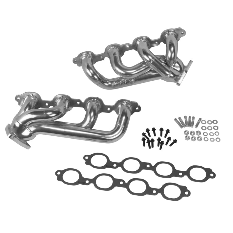 BBK 14-18 GM Truck 5.3/6.2 1 3/4in Shorty Tuned Length Headers - Polished Silver Ceramic - DTX Performance