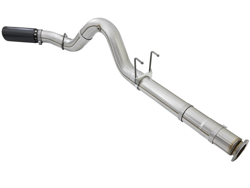 aFe ATLAS 5in DPF-Back Alum Steel Exhaust System w/Black Tip 2017 Ford Diesel Trucks V8-6.7L (td) - DTX Performance