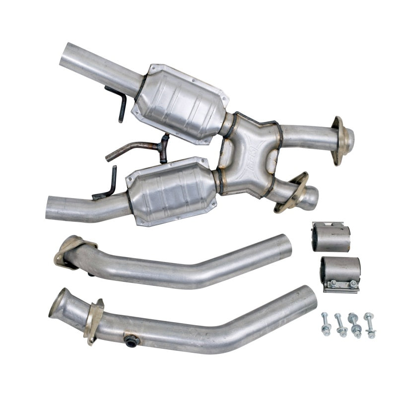 BBK 94-95 Mustang 5.0 High Flow X Pipe With Catalytic Converters - 2-1/2 - DTX Performance