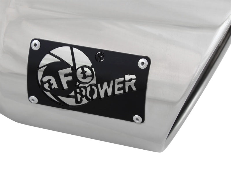 aFe MACH Force-XP 304 SS Right Side Single Wall Polished Exhaust Tip 4in Inlet x 6in Outlet x 12in L - DTX Performance