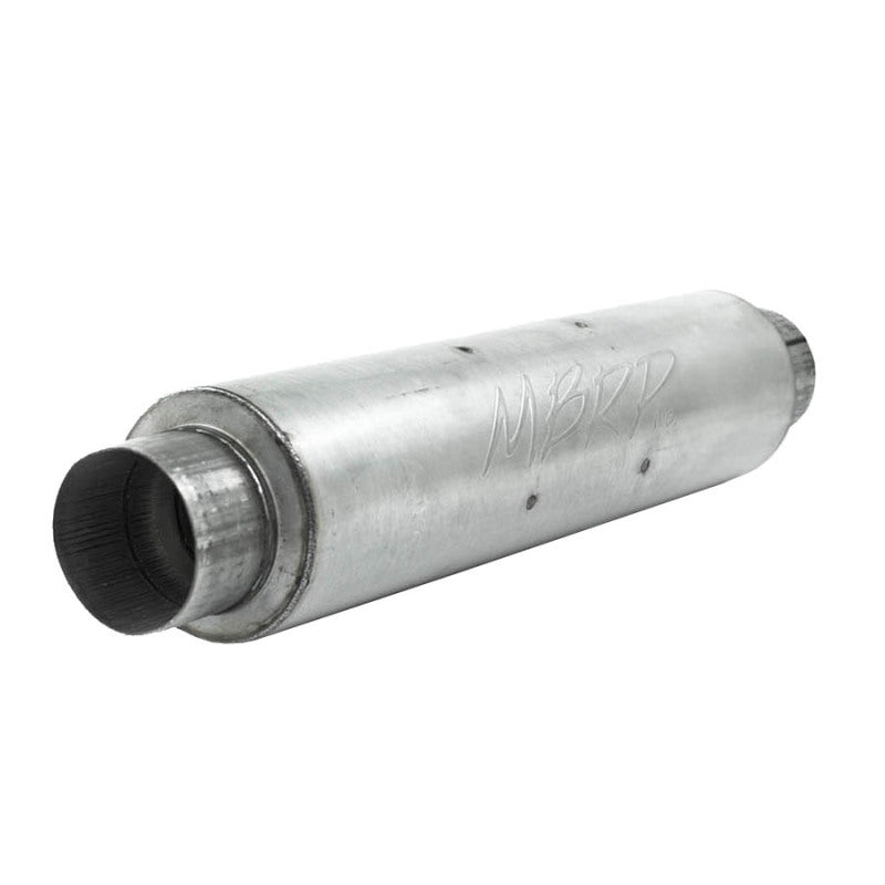 MBRP Universal Quiet Tone Muffler 4in Inlet/Outlet 24in Body 6in Dia 30in Overall Aluminum - DTX Performance