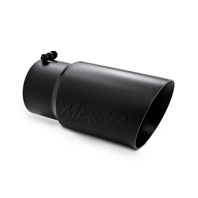 MBRP Universal Tip 6 O.D. Dual Wall Angled 5 inlet 12 length - Black Finish - DTX Performance