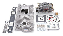 Load image into Gallery viewer, Edelbrock Manifold And Carb Kit Performer Eps Small Block Chevrolet 1957-1986 Natural Finish - DTX Performance