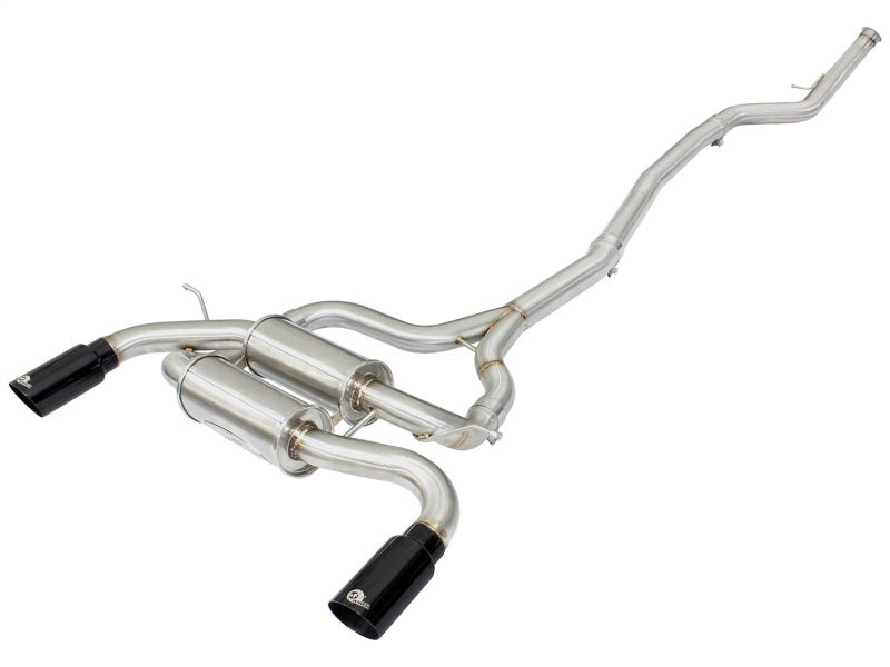 aFe MACHForce XP SS-304 Black Tip 2.5in Dia Cat Back Exhaust 12-14 BMW 335i (F30) 3.0L (t) - DTX Performance