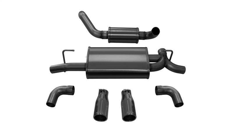 Corsa 18+ Jeep Wrangler JL 2.5in Dual Rear Exit Black Tips Touring Axle-Back Exhaust - DTX Performance