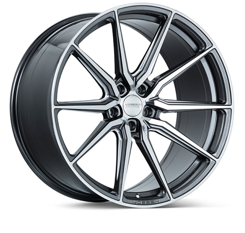 Vossen HF-3 22x10.5 / 5x112 / ET30 / Deep Face / 66.5 - Gloss Graphite Polished Wheel - DTX Performance