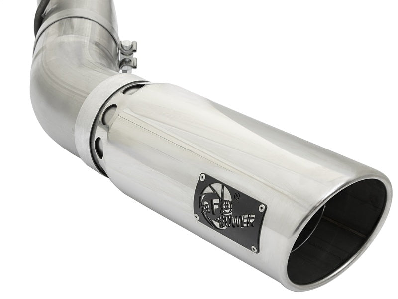 aFe LARGE BORE HD 5in 409-SS DPF-Back Exhaust w/Polished Tip 2017 GM Duramax V8-6.6L (td) L5P - DTX Performance