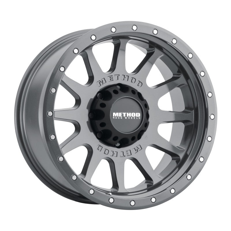 Method MR605 NV 20x10 -24mm Offset 8x180 124.1mm CB Gloss Titanium Wheel - DTX Performance